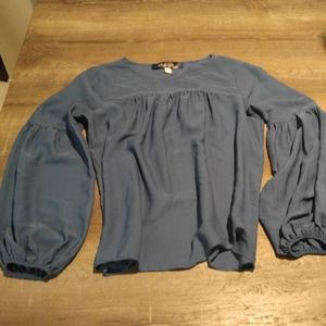 Blue Long Sleeve Blouse